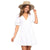 eprolo Klänning Vit / S Solid White Dresses Casual Ladies V Neck A Line Summer Trendy Clothes For Women Leisure Beach Holiday Dress New Arrival 2021