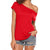 eprolo T-shirt Röd / S Modern T-shirt Off Shoulder